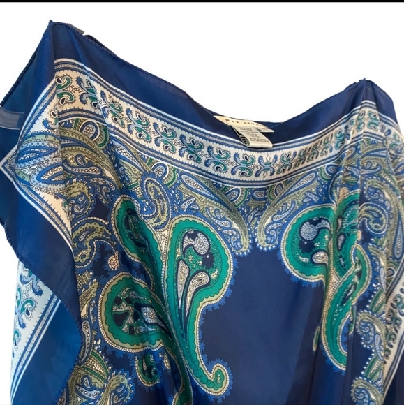 Max Studio | Short Flowy Blouson Handkerchief Dress w/ Boho Pattern M - Picture 8 of 13